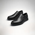 Mocassin Noir Sans Lacets — Coupe Confort avec Goussets Élastiques - Maison Dib