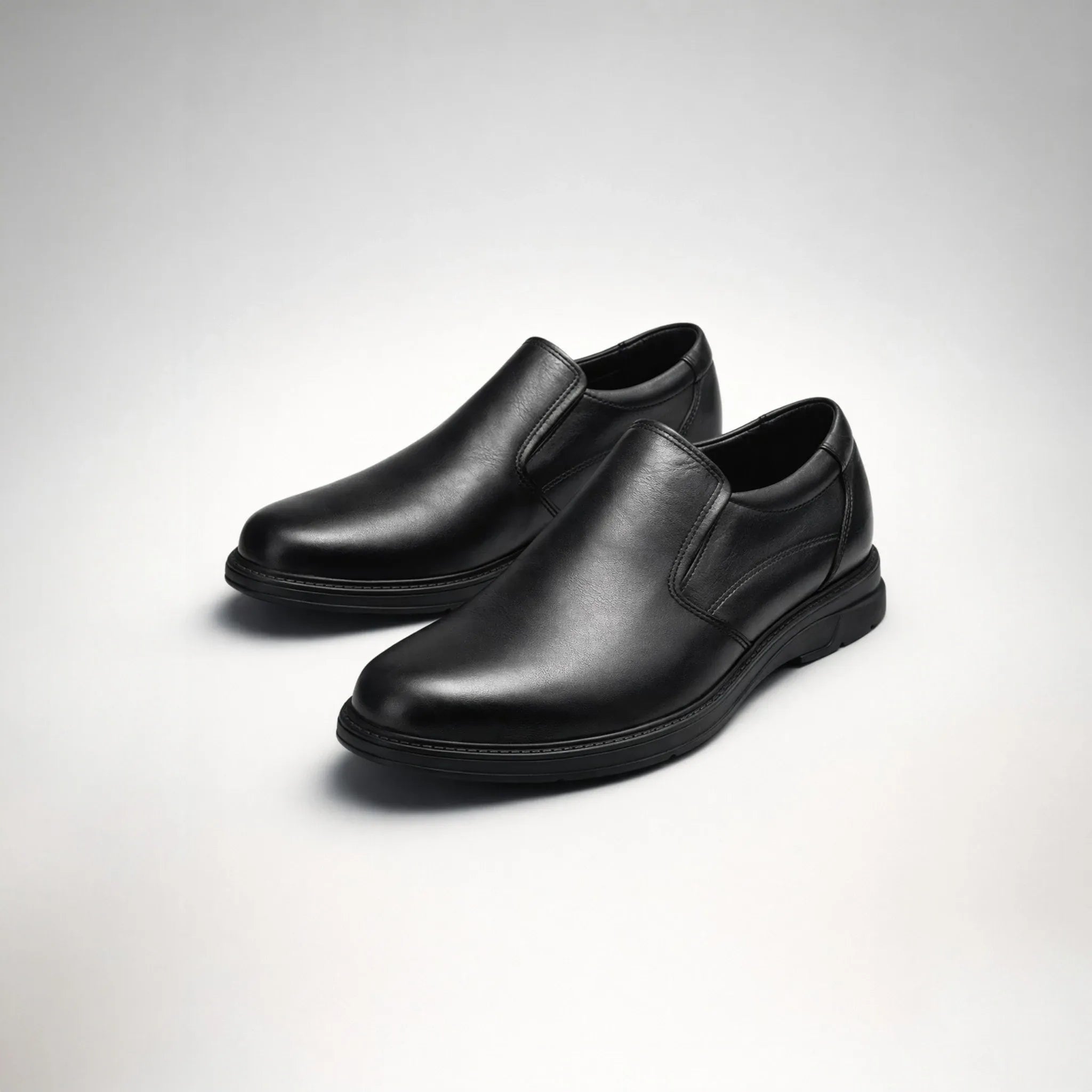 Mocassin Noir Sans Lacets — Coupe Confort avec Goussets Élastiques - Maison Dib