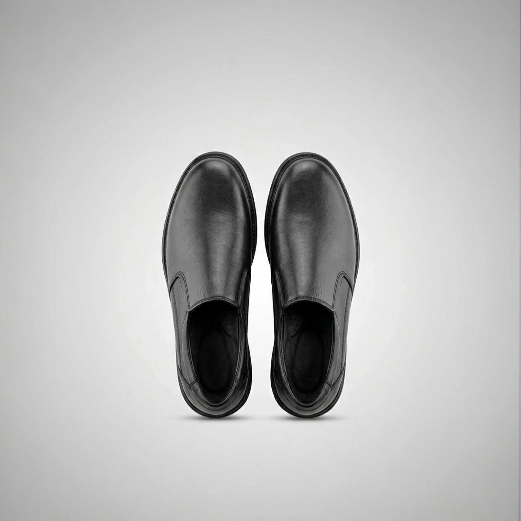 Mocassin Noir Sans Lacets — Coupe Confort avec Goussets Élastiques - Maison Dib