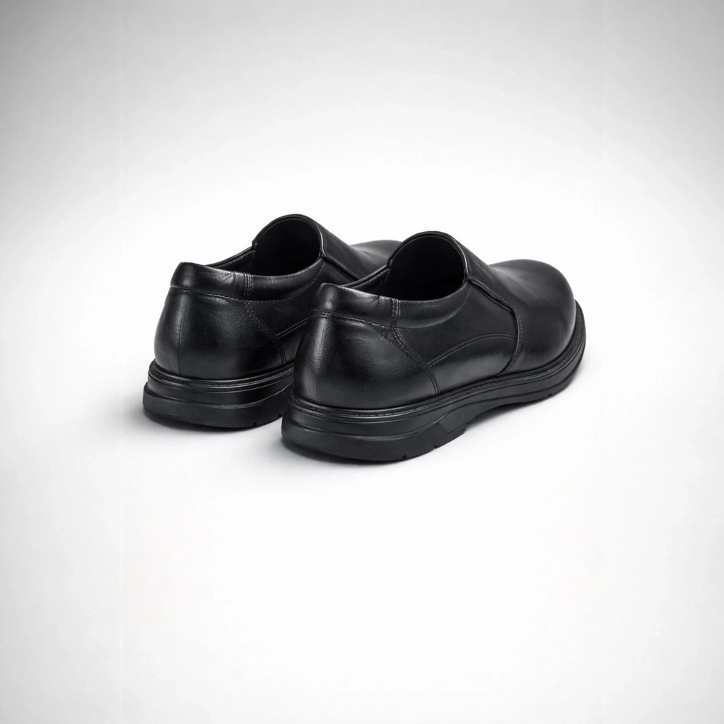 Mocassin Noir Sans Lacets — Coupe Confort avec Goussets Élastiques - Maison Dib