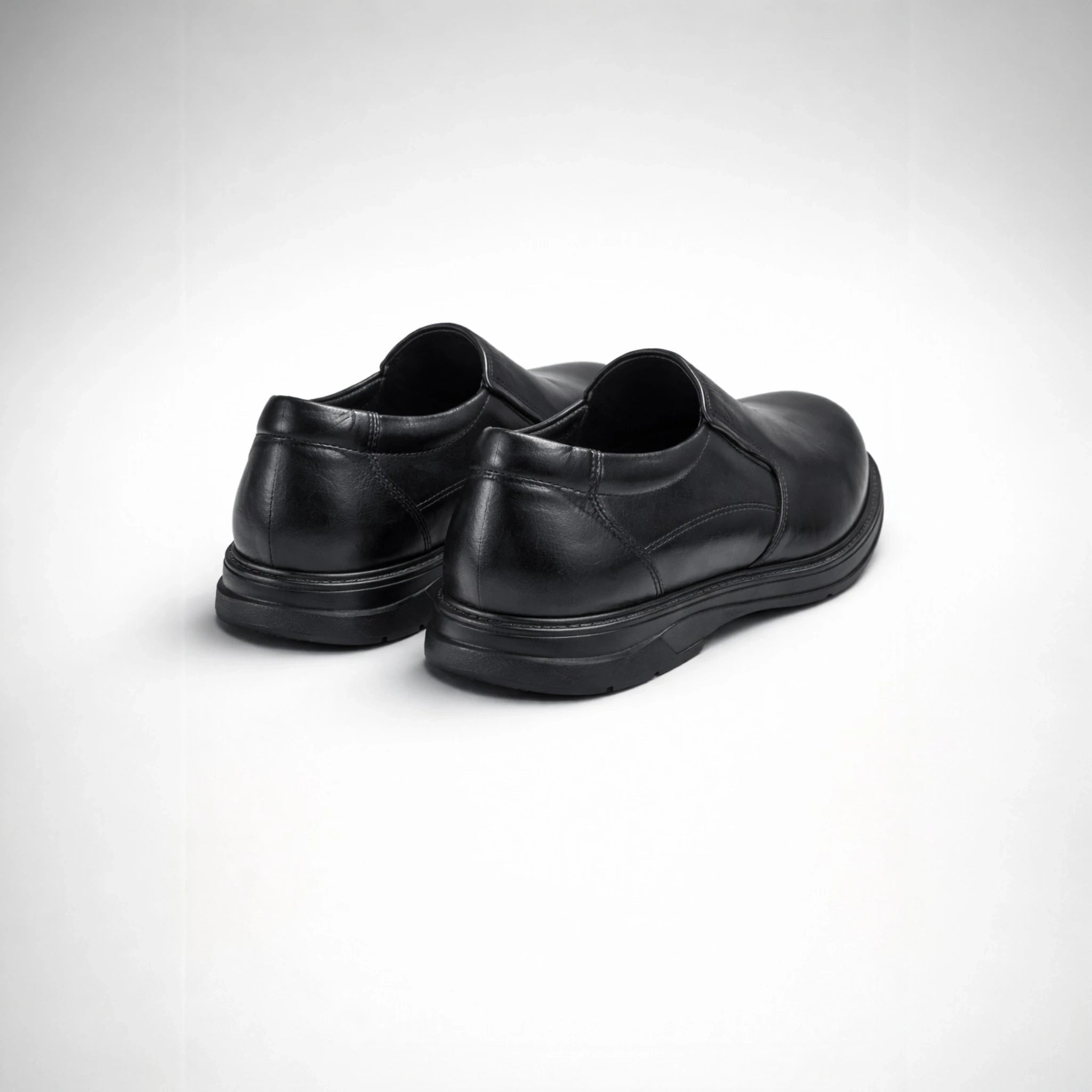 Mocassin Noir Sans Lacets — Coupe Confort avec Goussets Élastiques - Maison Dib